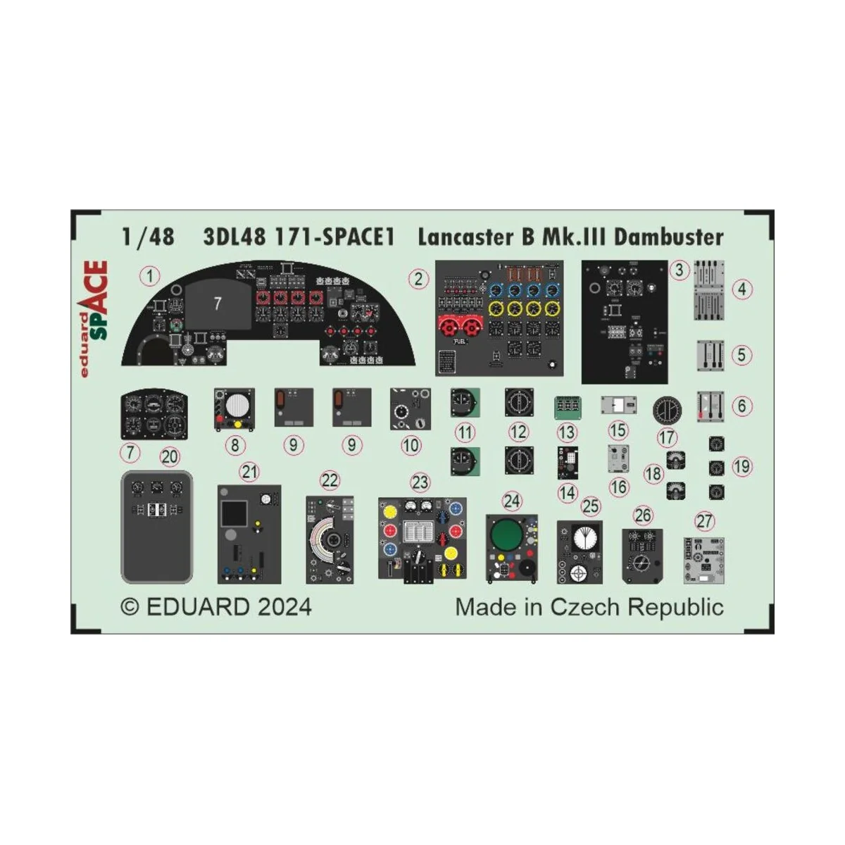 Lancaster B Mk.III Dambuster SPACE 1/48 HKM - Eduard Accessories 3D...