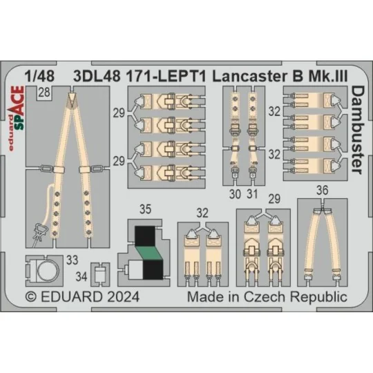 Lancaster B Mk.III Dambuster SPACE 1/48 HKM - Eduard Accessories 3D...