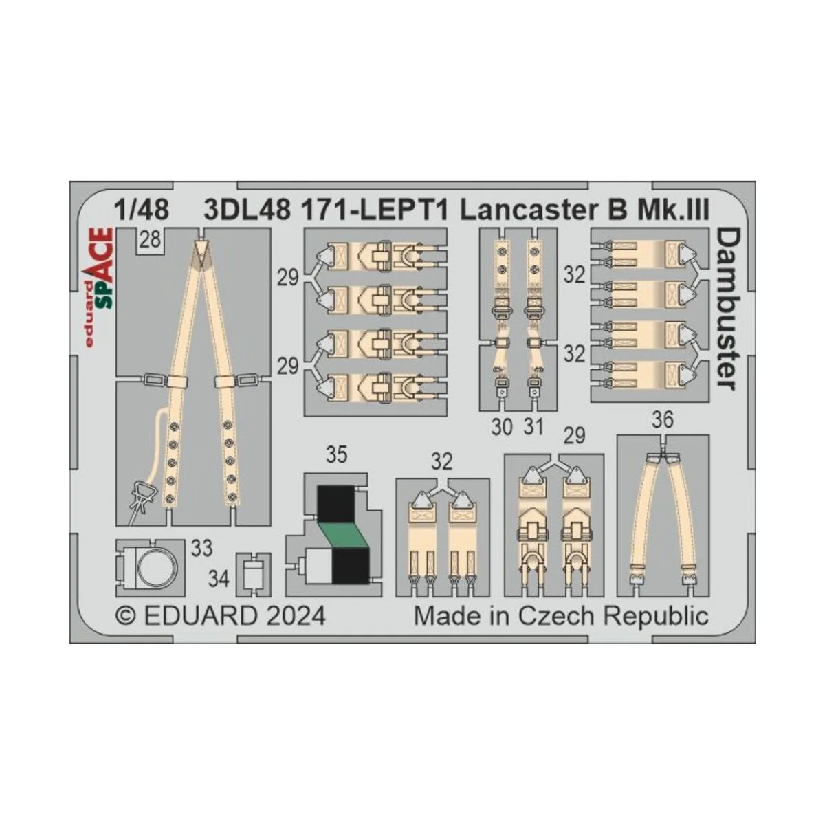 Lancaster B Mk.III Dambuster SPACE 1/48 HKM - Eduard Accessories 3D...
