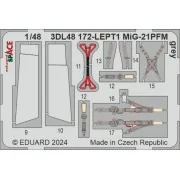 MiG-21PFM grey SPACE 1/48 EDUARD, 1/48 - Eduard Accessories 3DL48172