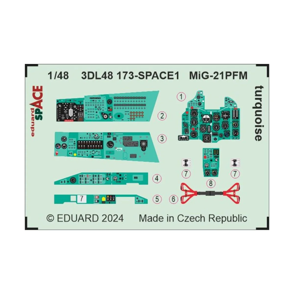 MiG-21PFM turquoise SPACE 1/48 EDUARD, 1/48 - Eduard Accessories 3D...