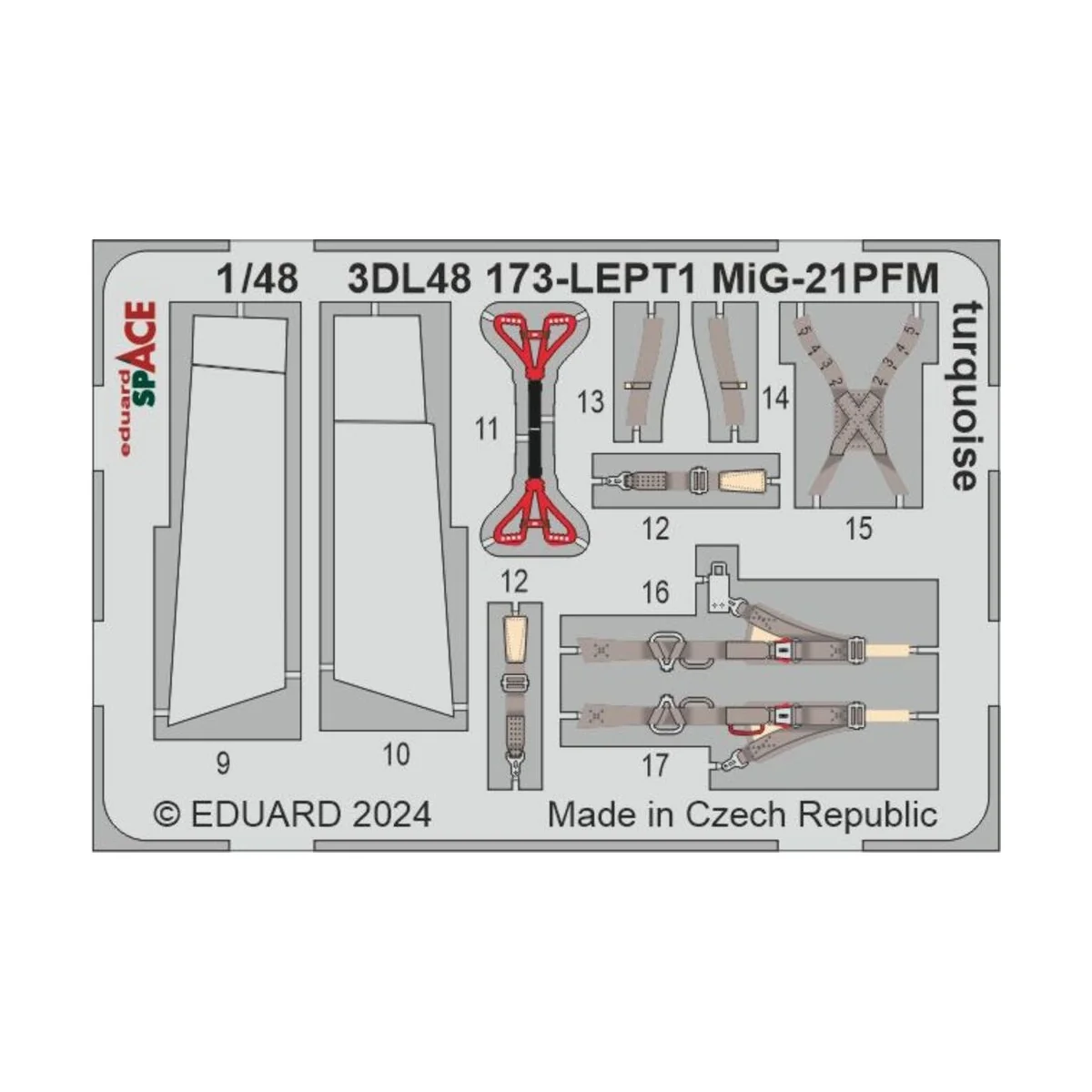 MiG-21PFM turquoise SPACE 1/48 EDUARD, 1/48 - Eduard Accessories 3D...