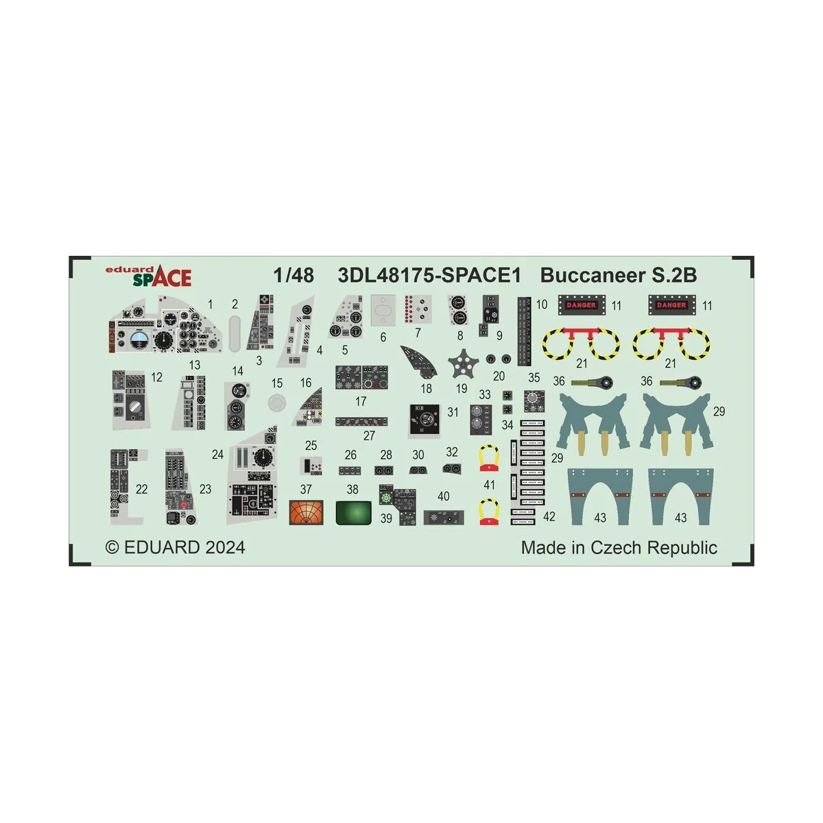 Buccaneer S.2B SPACE AIRFIX, 1/48 - Eduard Accessories 3DL48175