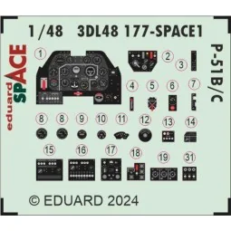 P-51B/C SPACE EDUARD, 1/48 - Eduard Accessories 3DL48177