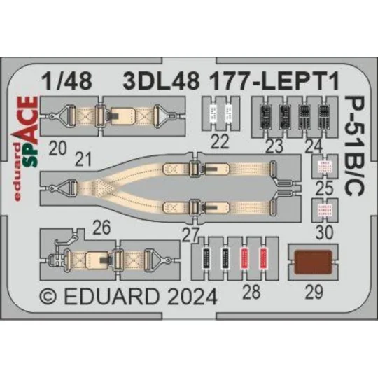 P-51B/C SPACE EDUARD - Eduard Accessories 3DL48177