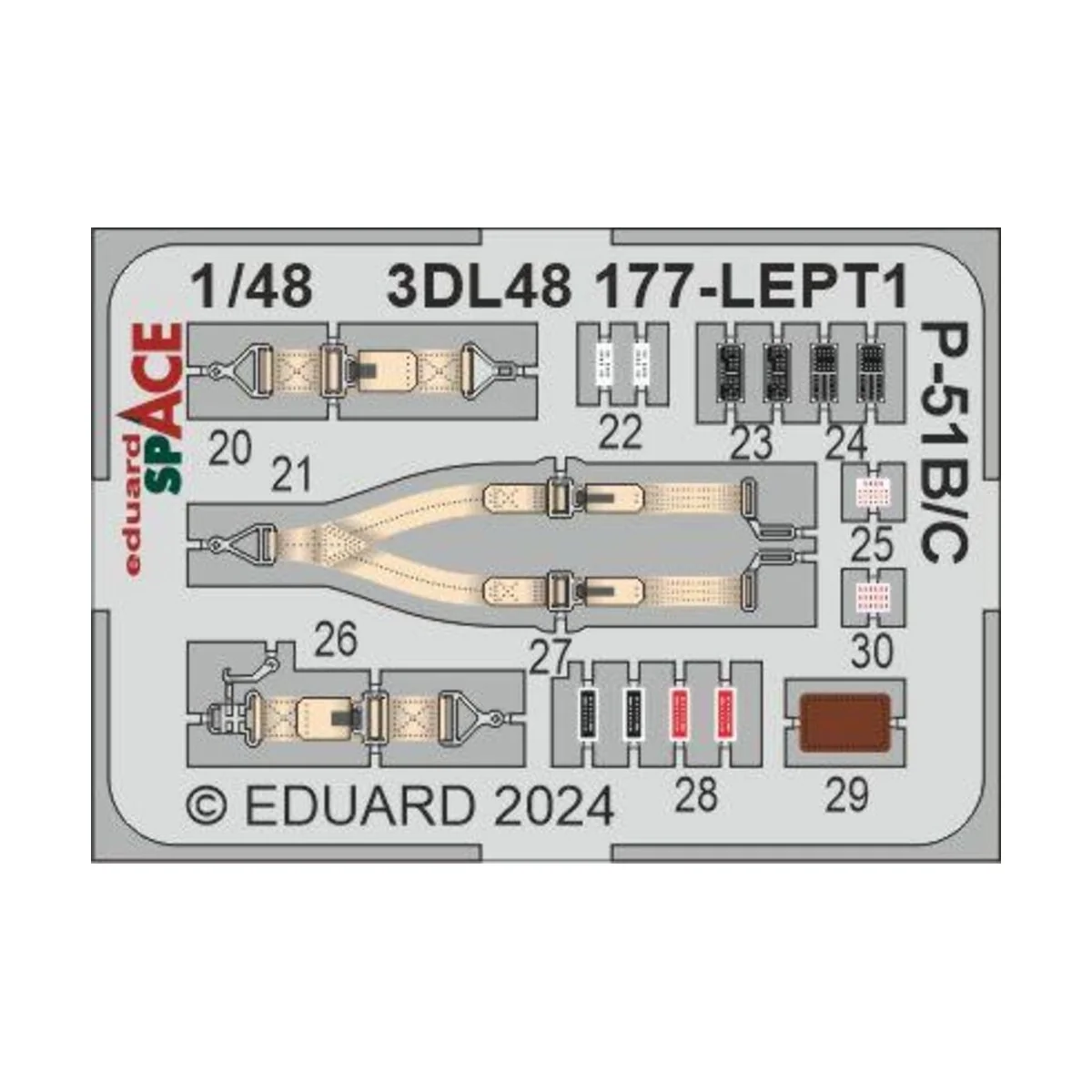 P-51B/C SPACE EDUARD, 1/48 - Eduard Accessories 3DL48177