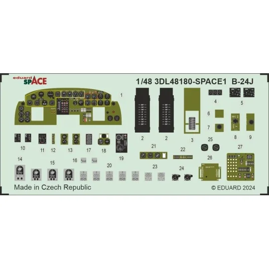 B-24J SPACE HOBBY BOSS, 1/48 - Eduard Accessories 3DL48180 B-24J SPACE HOBBY BOSS, 1/48 - Eduard Accessories 3DL48180