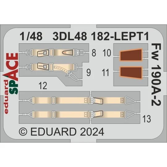 Fw 190A-2 SPACE EDUARD, 1/48 - Eduard Accessories 3DL48182
