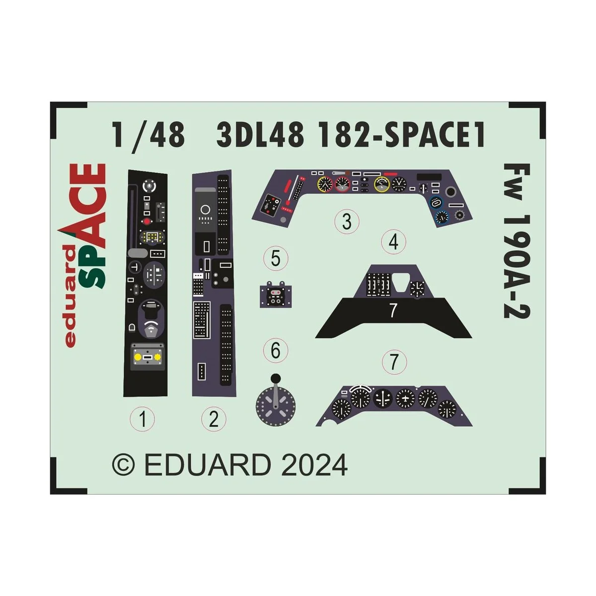 Fw 190A-2 SPACE EDUARD, 1/48 - Eduard Accessories 3DL48182