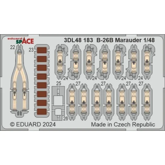 B-26B Marauder SPACE ICM, 1/48 - Eduard Accessories 3DL48183 B-26B Marauder SPACE ICM, 1/48 - Eduard Accessories 3DL48183