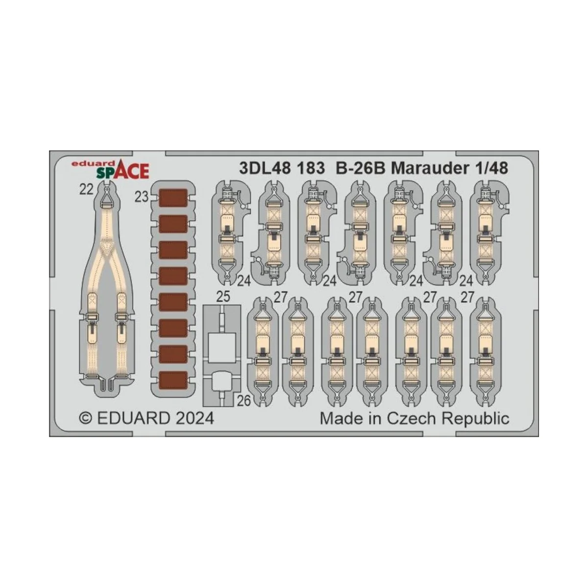 B-26B Marauder SPACE ICM, 1/48 - Eduard Accessories 3DL48183 B-26B Marauder SPACE ICM, 1/48 - Eduard Accessories 3DL48183