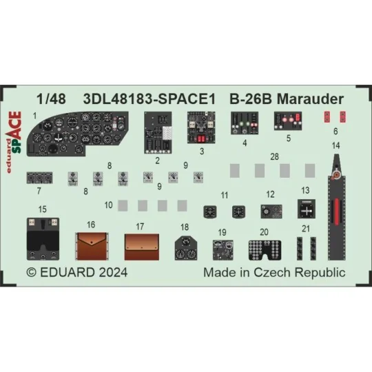 B-26B Marauder SPACE ICM, 1/48 - Eduard Accessories 3DL48183 B-26B Marauder SPACE ICM, 1/48 - Eduard Accessories 3DL48183