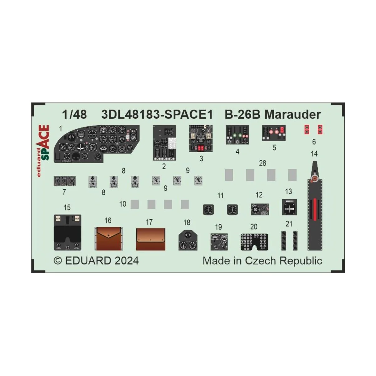 B-26B Marauder SPACE ICM, 1/48 - Eduard Accessories 3DL48183 B-26B Marauder SPACE ICM, 1/48 - Eduard Accessories 3DL48183
