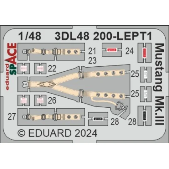 Mustang Mk.III SPACE, 1/48 - Eduard Accessories 3DL48200