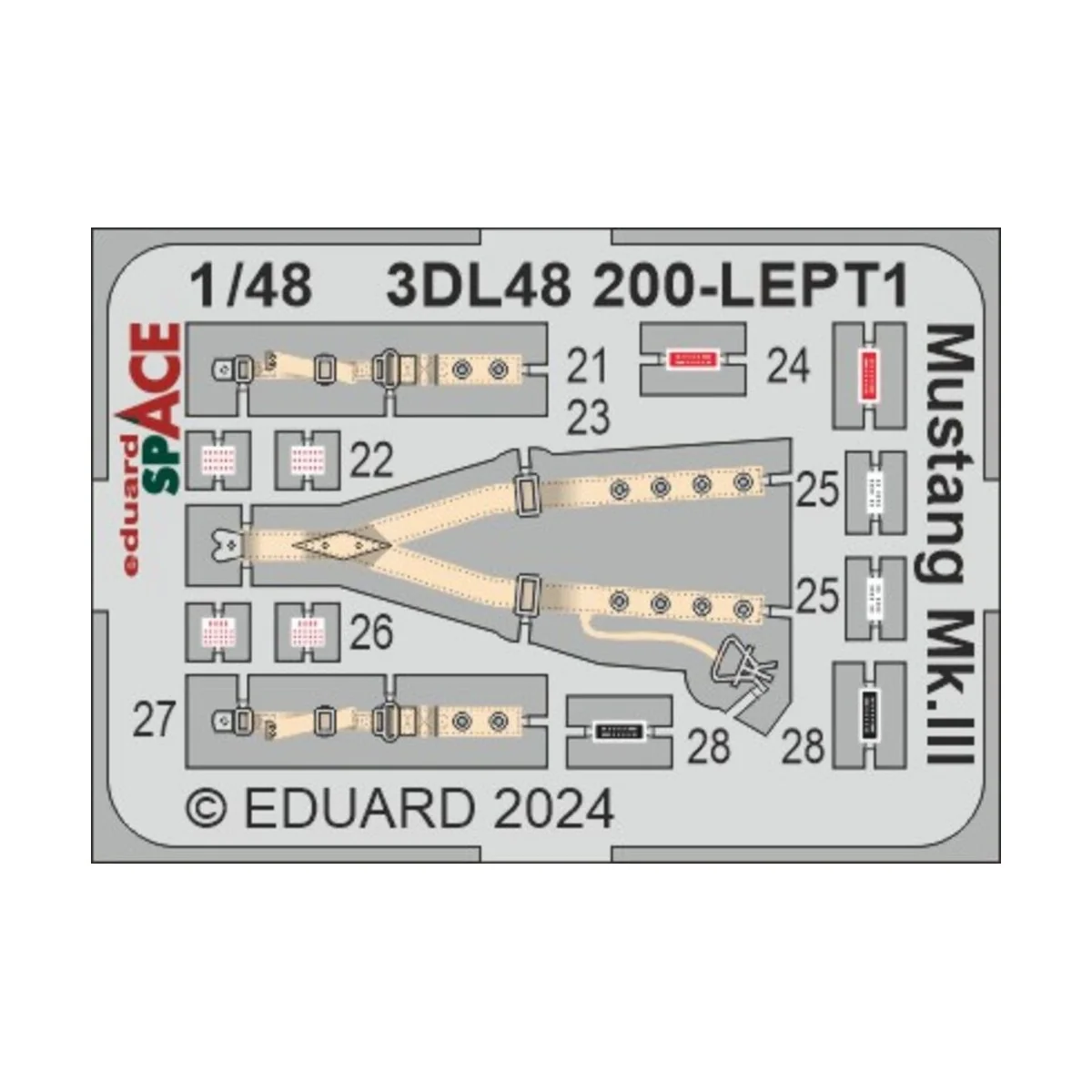 Mustang Mk.III SPACE, 1/48 - Eduard Accessories 3DL48200