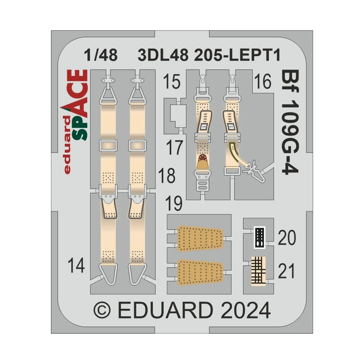 Bf 109G-4 SPACE EDUARD, 1/48 - Eduard Accessories 3DL48205