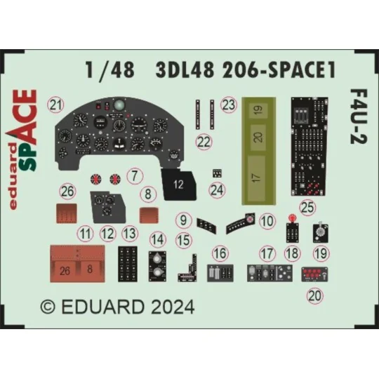 F4U-2 SPACE HOBBY BOSS - Eduard Accessories 3DL48206
