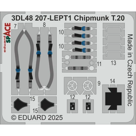 Chipmunk T.20 SPACE AIRFIX, 1/48 - Eduard Accessories 3DL48207