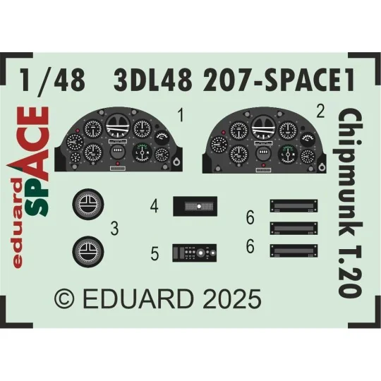 Chipmunk T.20 SPACE AIRFIX, 1/48 - Eduard Accessories 3DL48207