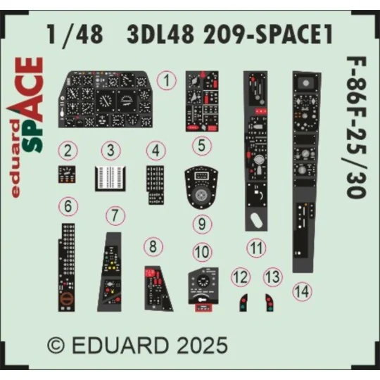 F-86F-25/30 SPACE AIRFIX, 1/48 - Eduard Accessories 3DL48209