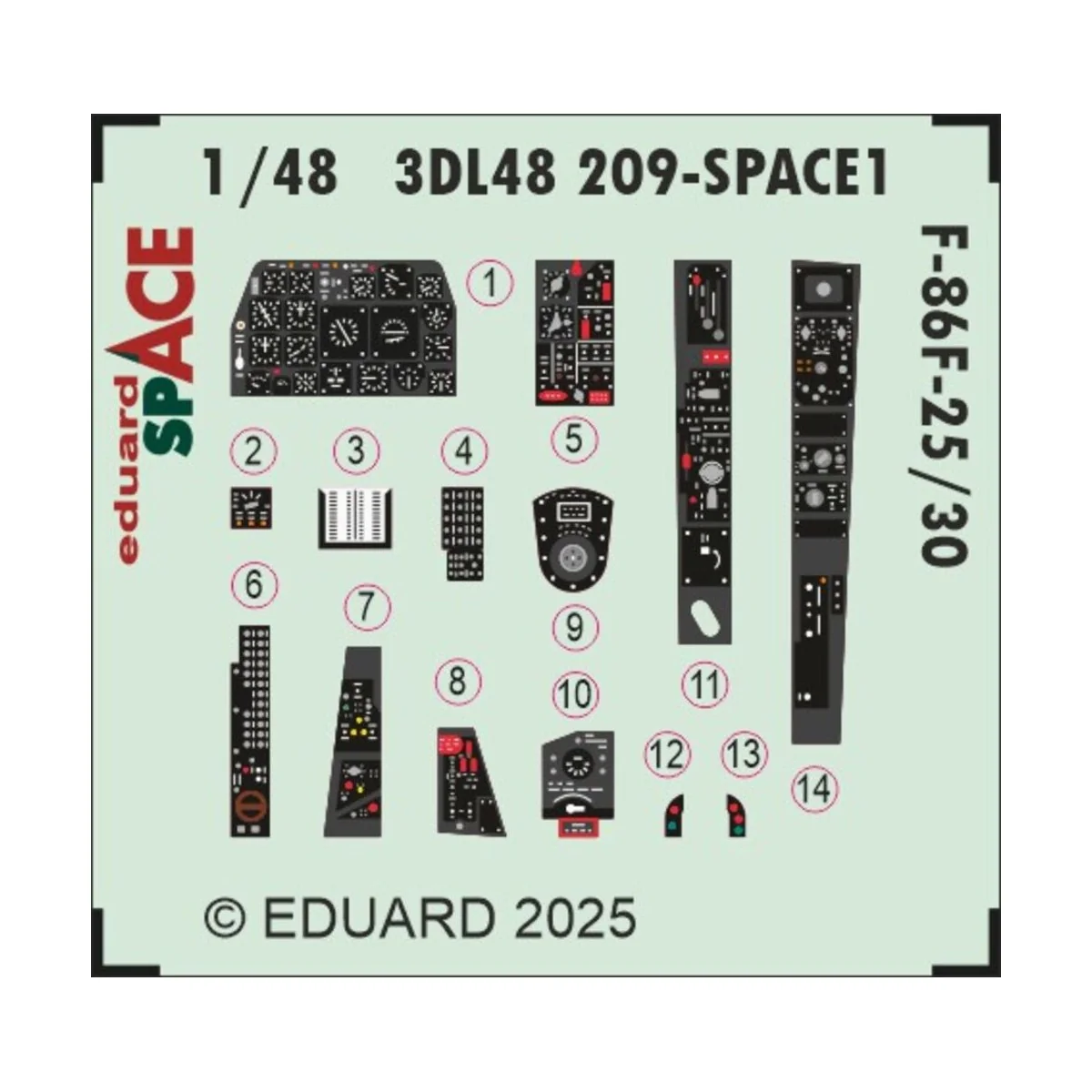 F-86F-25/30 SPACE AIRFIX, 1/48 - Eduard Accessories 3DL48209