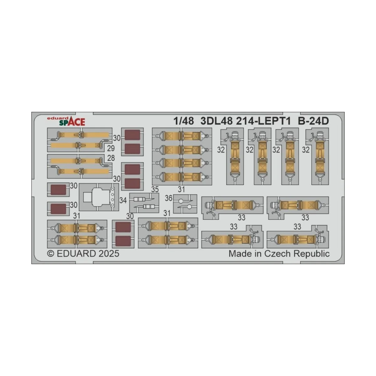 B-24D SPACE HOBBY BOSS, 1/48 - Eduard Accessories 3DL48214 B-24D SPACE HOBBY BOSS, 1/48 - Eduard Accessories 3DL48214