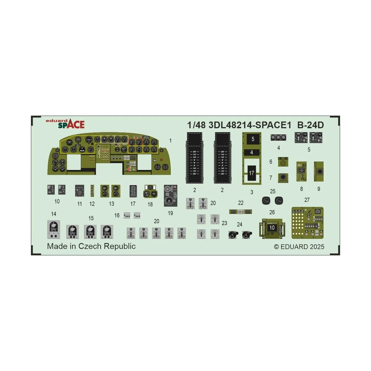 B-24D SPACE HOBBY BOSS, 1/48 - Eduard Accessories 3DL48214 B-24D SPACE HOBBY BOSS, 1/48 - Eduard Accessories 3DL48214
