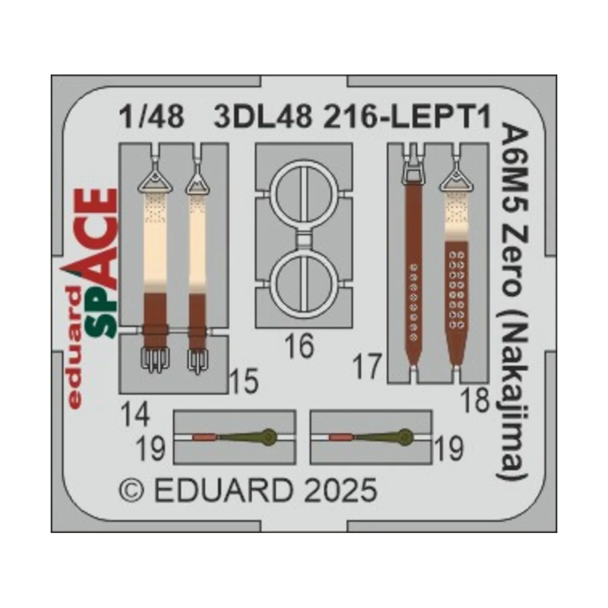 A6M5 Zero (Nakajima) SPACE FINE MOLDS, 1/48 - Eduard Accessories 3D...