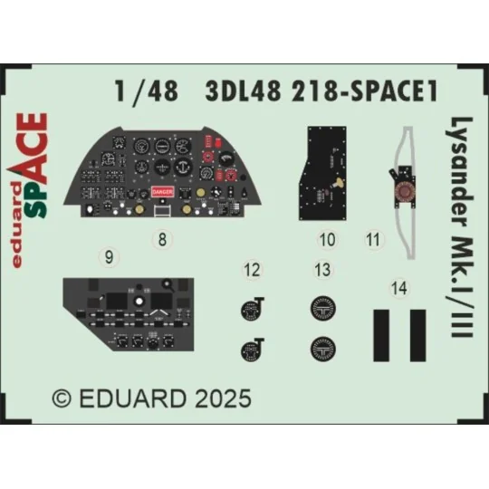 Lysander Mk.I/III SPACE AIRFIX - Eduard Accessories 3DL48218