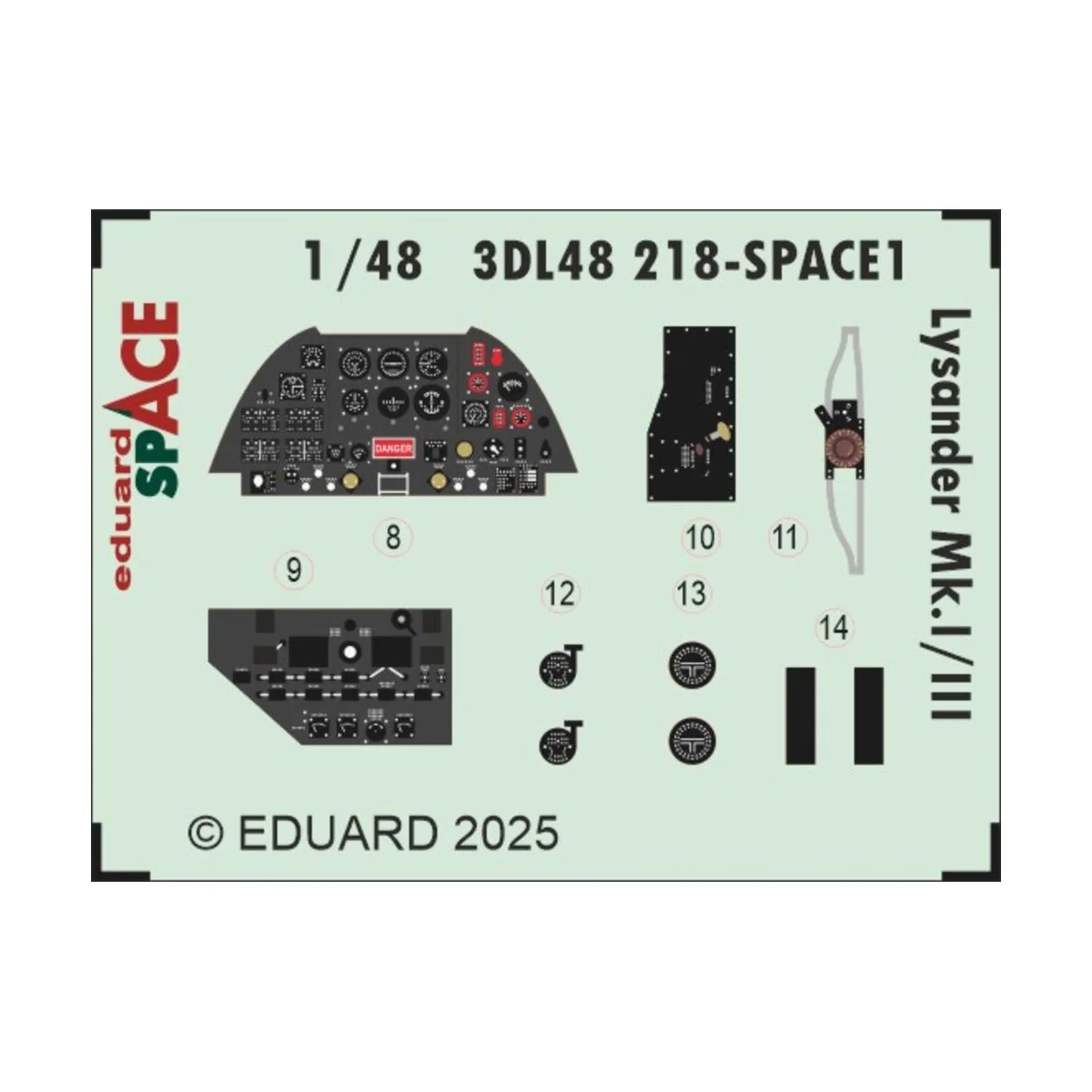 Lysander Mk.I/III SPACE AIRFIX, 1/48 - Eduard Accessories 3DL48218