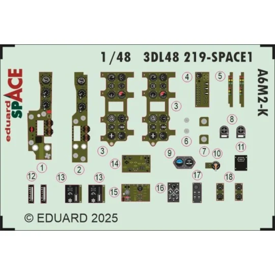 A6M2-K SPACE EDUARD, 1/48 - Eduard Accessories 3DL48219
