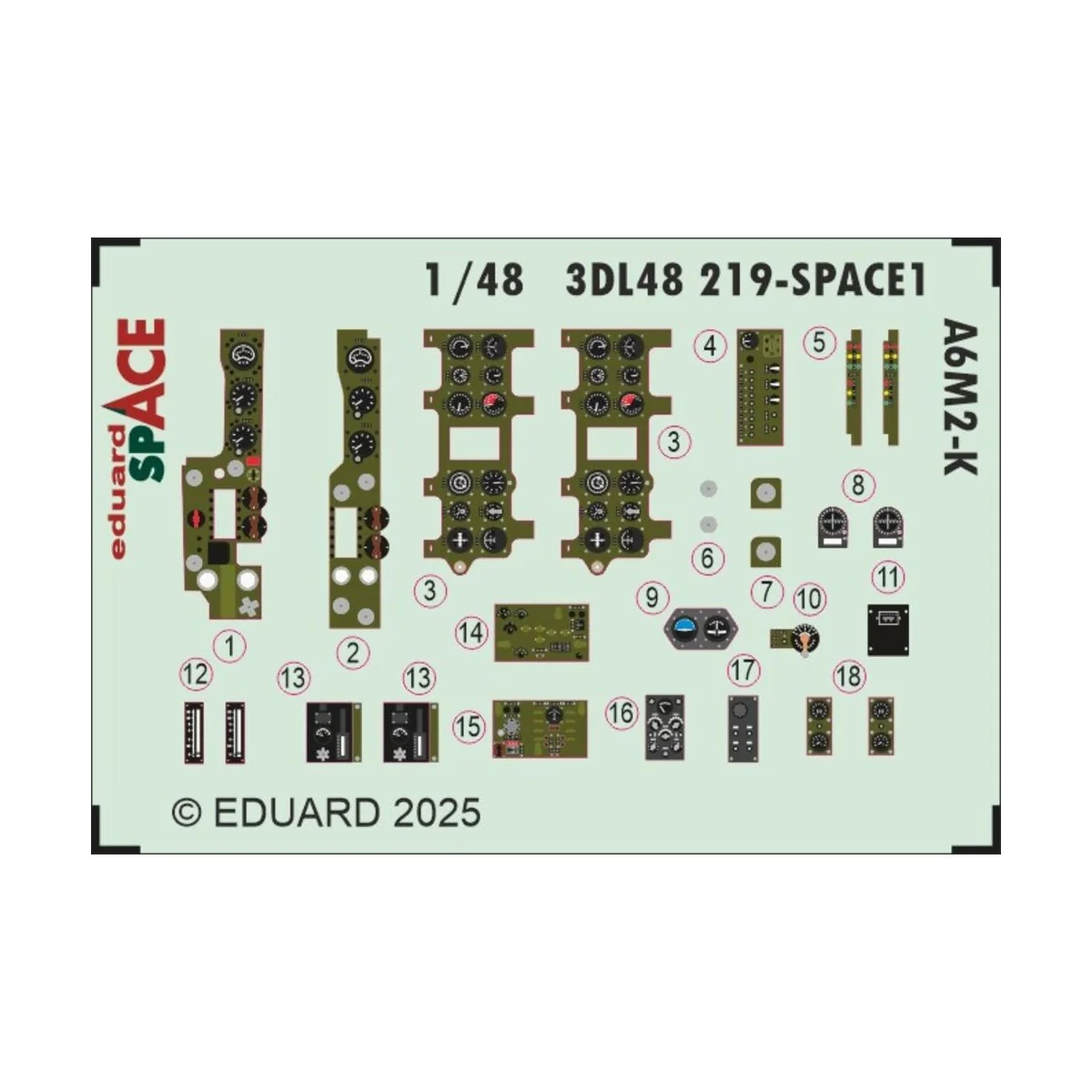 A6M2-K SPACE EDUARD, 1/48 - Eduard Accessories 3DL48219