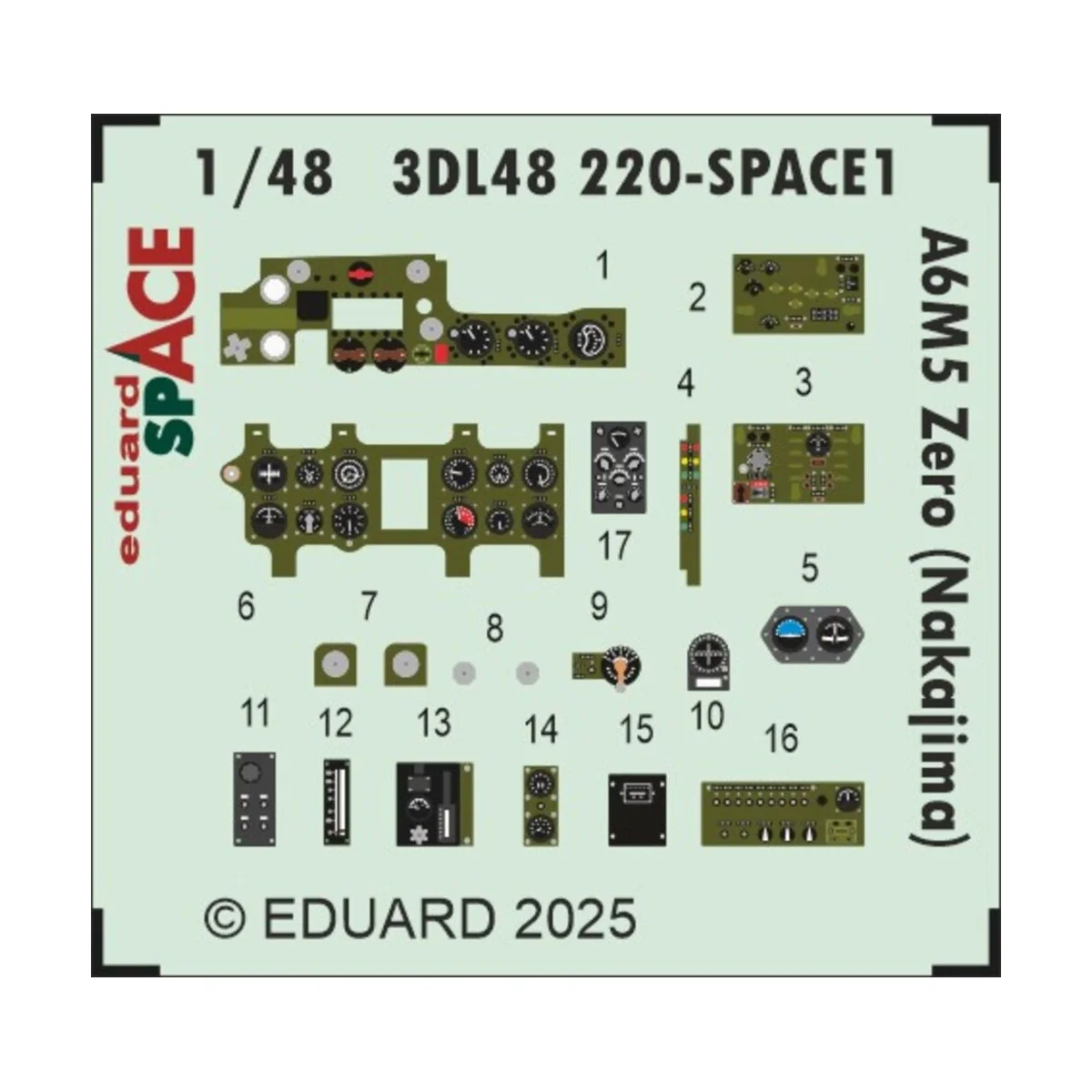 A6M5 Zero (Nakajima) SPACE EDUARD, 1/48 - Eduard Accessories 3DL48220
