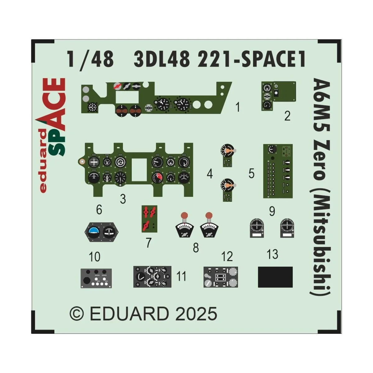 A6M5 Zero (Mitsubishi) SPACE FINE MOLDS - Eduard Accessories 3DL48221