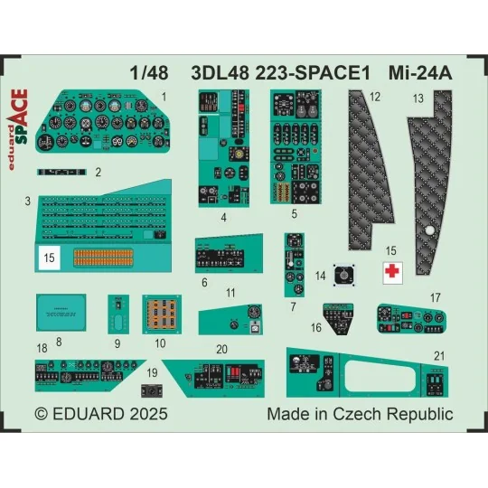 Mi-24A SPACE TRUMPETER, 1/48 - Eduard Accessories 3DL48223