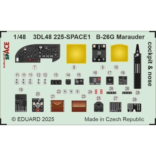 B-26G Marauder cockpit & nose SPACE ICM, 1/48 - Eduard Accessories ...
