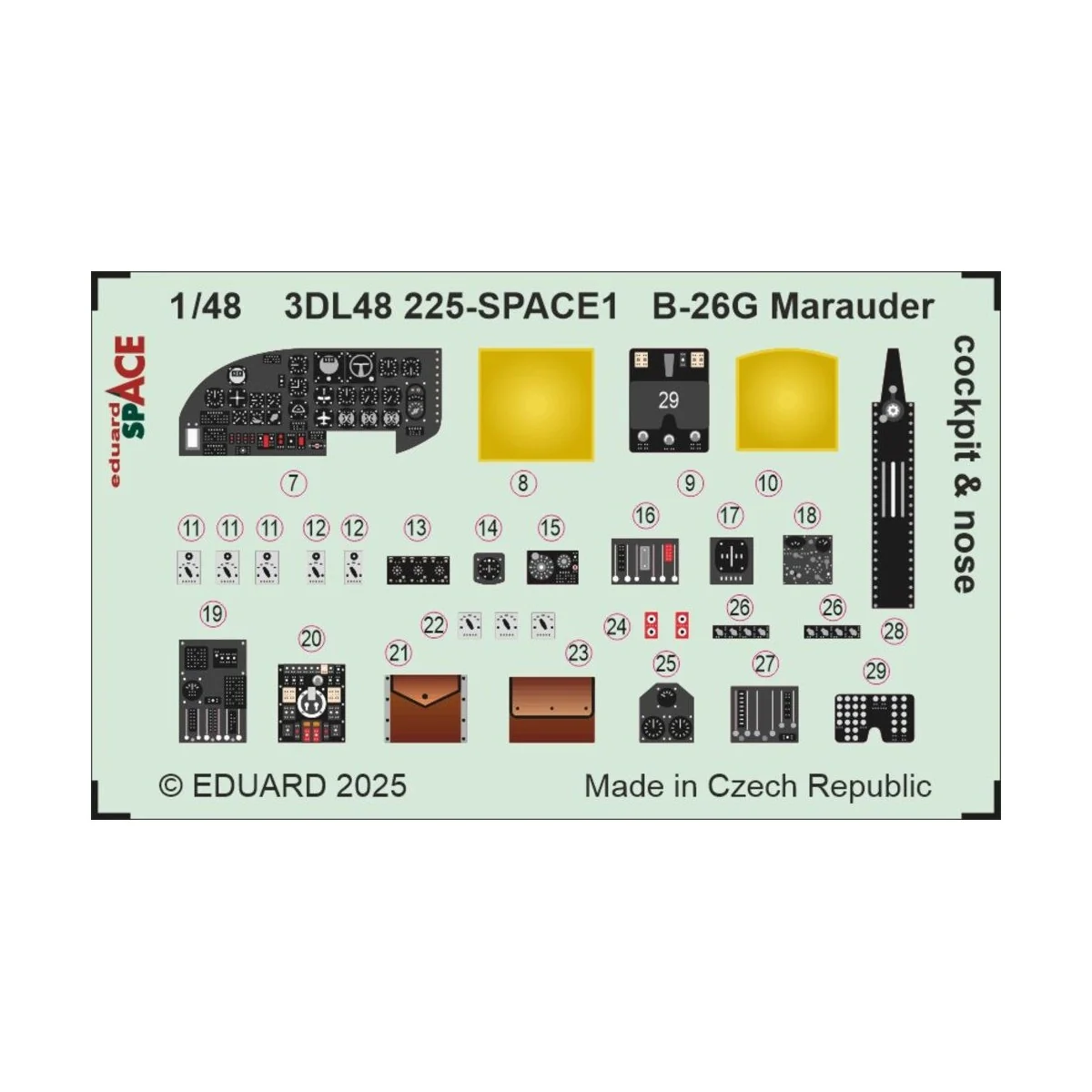B-26G Marauder cockpit & nose SPACE ICM - Eduard Accessories 3DL48225