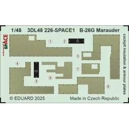 B-26G Marauder cockpit insulation & armour plates SPACE ICM, 1/48 -...