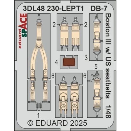 DB-7 Boston III w/ US seatbelts SPACE HKM - Eduard Accessories 3DL4...