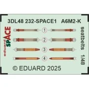 A6M-2K seatbelts SPACE EDUARD, 1/48 - Eduard Accessories 3DL48232