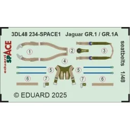 Jaguar GR.1 / GR.1A seatbelts SPACE AIRFIX, 1/48 - Eduard Accessori...