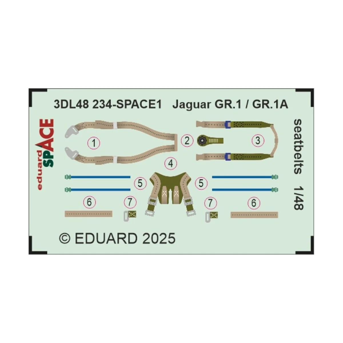 Jaguar GR.1 / GR.1A seatbelts SPACE AIRFIX - Eduard Accessories 3DL...