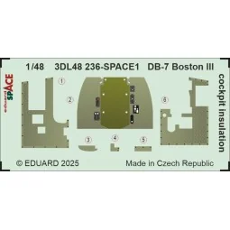 DB-7 Boston III cockpit insulation SPACE HKM, 1/48 - Eduard Accesso...