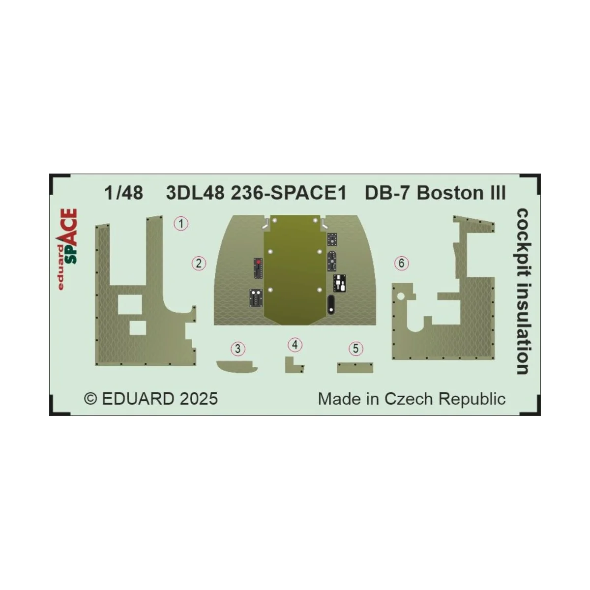 DB-7 Boston III cockpit insulation SPACE HKM, 1/48 - Eduard Accesso...