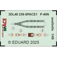 P-40N seatbelts SPACE EDUARD, 1/48 - Eduard Accessories 3DL48239