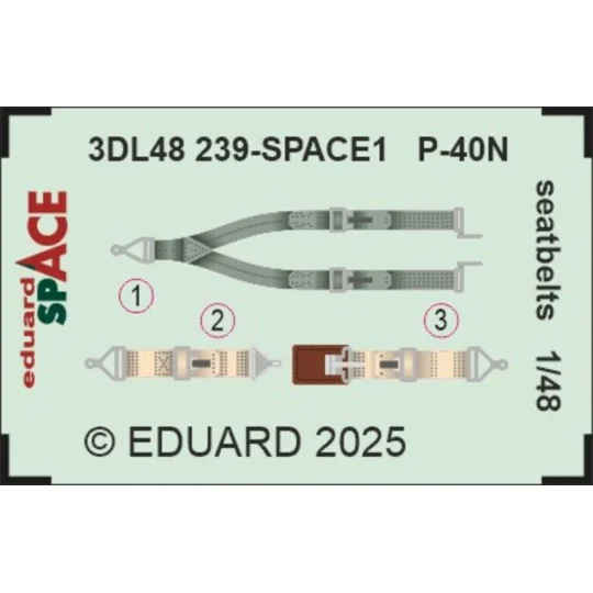 P-40N seatbelts SPACE EDUARD - Eduard Accessories 3DL48239