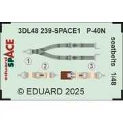 P-40N seatbelts SPACE EDUARD, 1/48 - Eduard Accessories 3DL48239