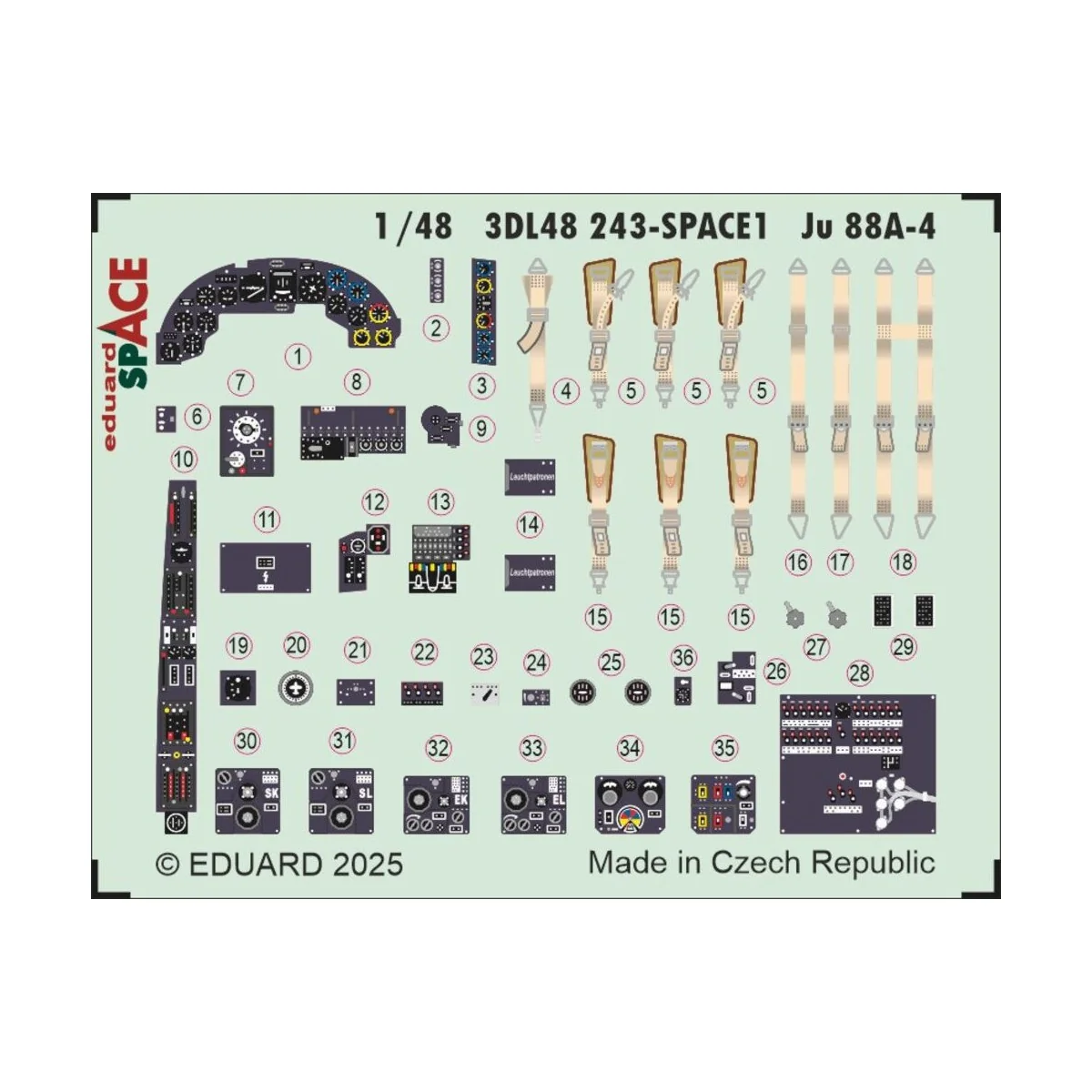 Ju 88A-4 SPACE EDUARD / ICM - Eduard Accessories 3DL48243