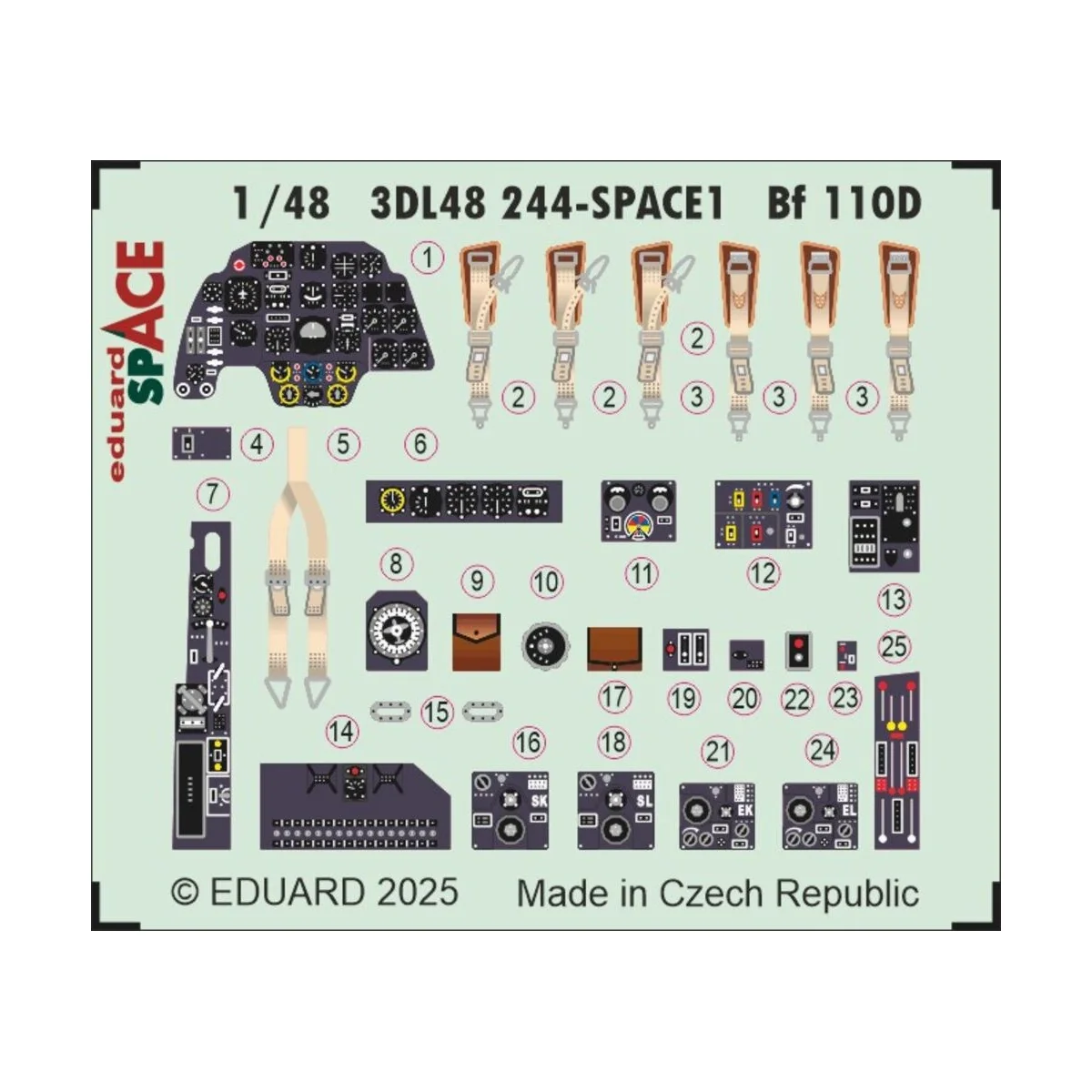 Bf 110D SPACE EDUARD, 1/48 - Eduard Accessories 3DL48244 Bf 110D SPACE EDUARD, 1/48 - Eduard Accessories 3DL48244