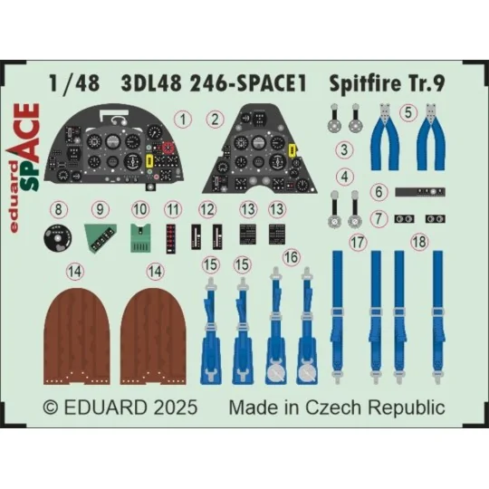 Spitfire Tr.9 SPACE AIRFIX - Eduard Accessories 3DL48246